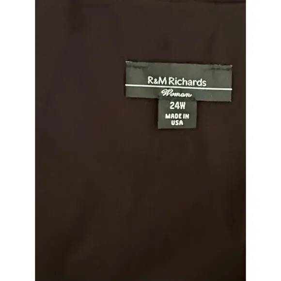 R&M Richards Womens Cardigan Top Size 24W Open Front Floral USA Vintage - Picture 3 of 9